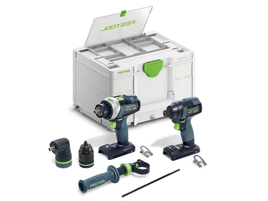Festool 578830 TID 18 + TPC 18 Cordless Impact Driver & Hammer Drill Basic Set