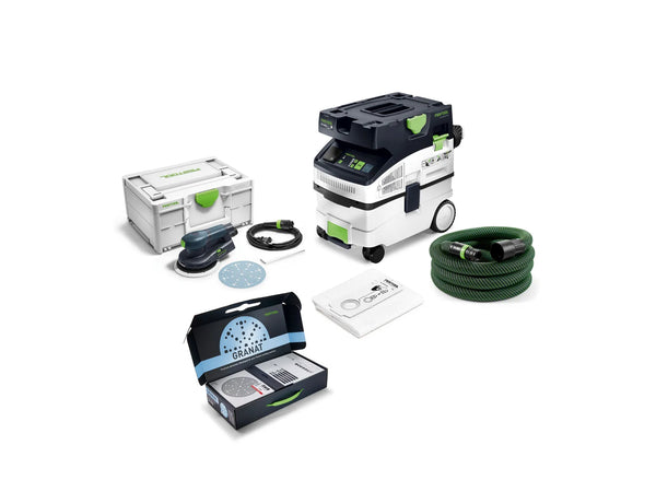 Festool 578867 Limited Edition ETS EC 150/5 Sander + CT MIDI I HEPA Dust Extractor w/ 60-Piece Granat Abrasives Value Kit
