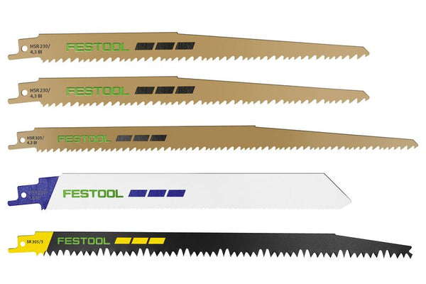 Festool 577496 RS-Sort/5 5-Piece Reciprocating Saw Blade Set BKS SYS3 D3-8 K CE/W