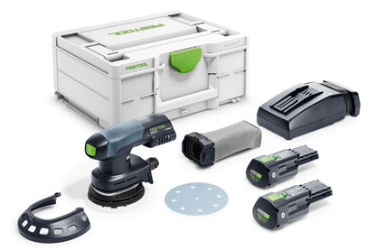 Festool 577696 ETSC 125 18V Brushless Hybrid Cordless Random Orbital Sander 125mm (5"), Bluetooth 3.1Ah PLUS
