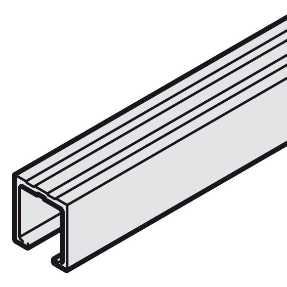 Hafele Aluminum Single Upper Running Track for Slido F-Line21 and Classic IF/MF/VF, Screw Mounting, 2500 mm Length