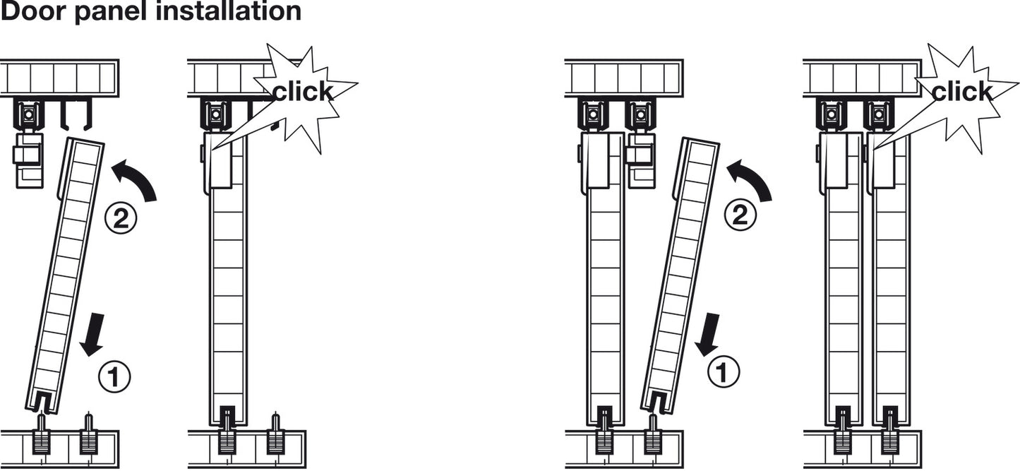 Hafele Slido F-Line21 12C Sliding Door Hardware, for door weights up to 12 kg, With soft closing mechanism on two sides