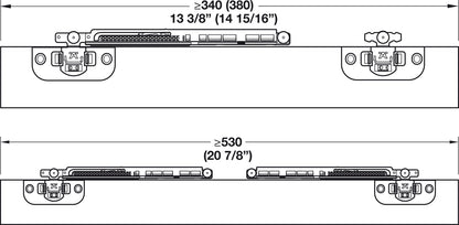 Hafele Slido F-Line21 12C Sliding Door Hardware, for door weights up to 12 kg, With soft closing mechanism on two sides