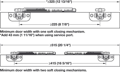 Hafele Slido F-Line21 12C Sliding Door Hardware, for door weights up to 12 kg, With soft closing mechanism on two sides