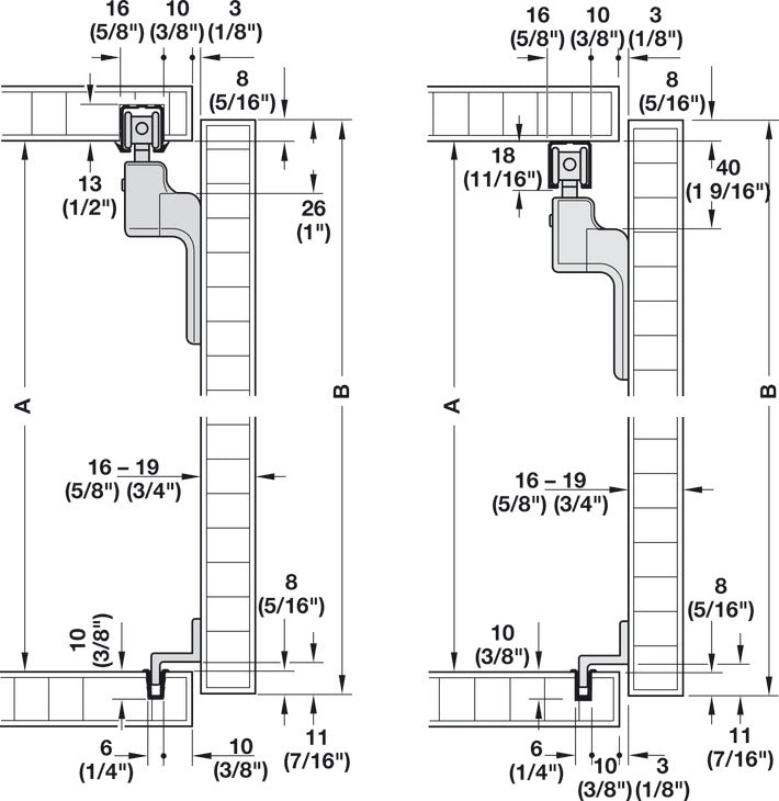 Hafele Slido F-Line21 20A Sliding Door Hardware, for Door Weights up to 20 kg