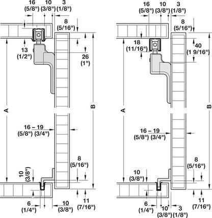 Hafele Slido F-Line21 20A Sliding Door Hardware, for Door Weights up to 20 kg