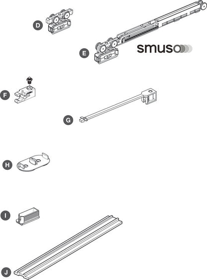 Hafele Slido F-Line21 20A Sliding Door Hardware, for Door Weights up to 20 kg