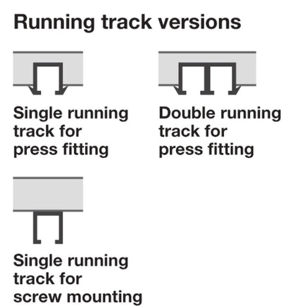 Hafele Slido F-Line21 20D Glass Door Hardware, One Door Set, With Soft Closing Mechanism Both Sides