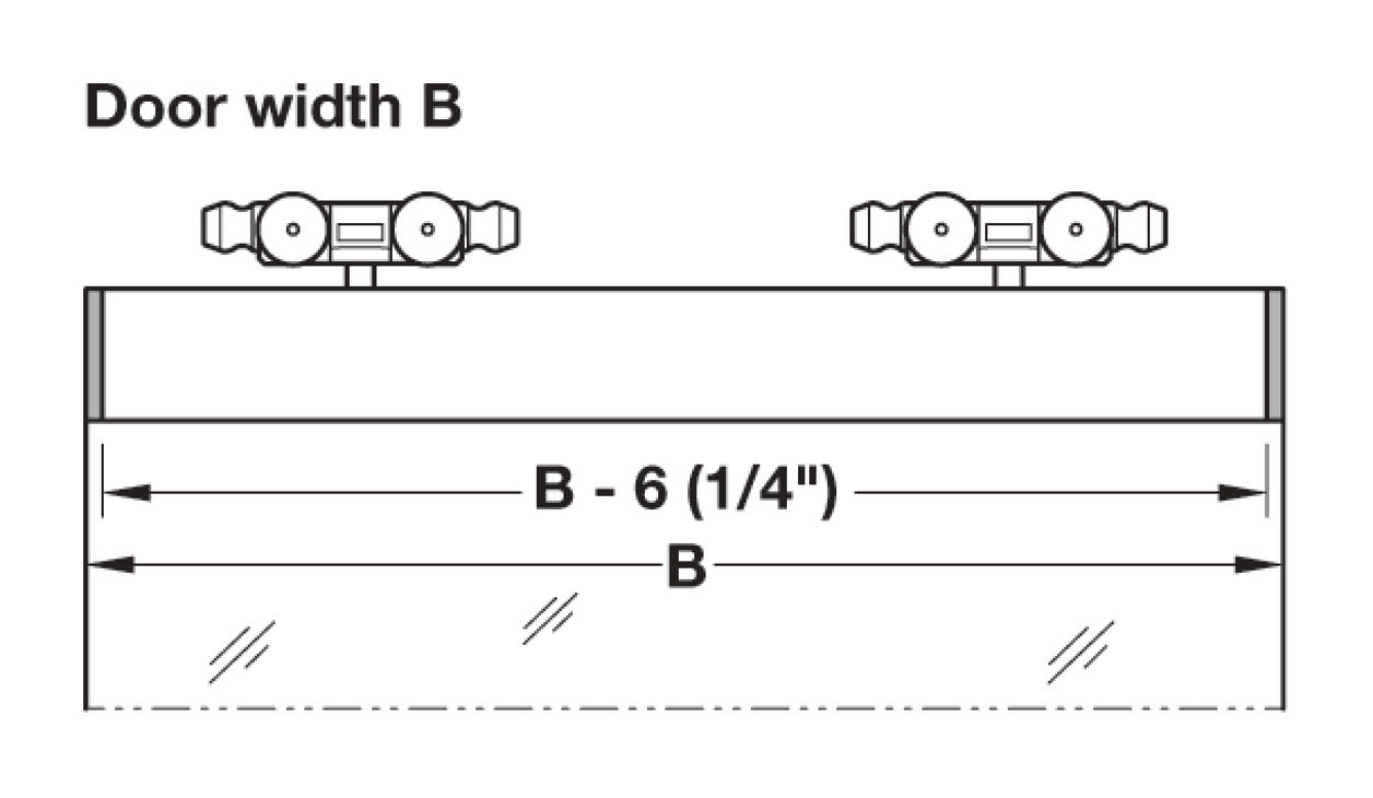 Hafele Slido F-Line21 20D Glass Door Hardware, One Door Set, With Soft Closing Mechanism Both Sides