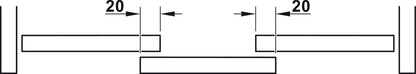 Hafele Slido F-Line21 12D Glass Door Hardware, Two Door Set, With Clip-in Door Stopper