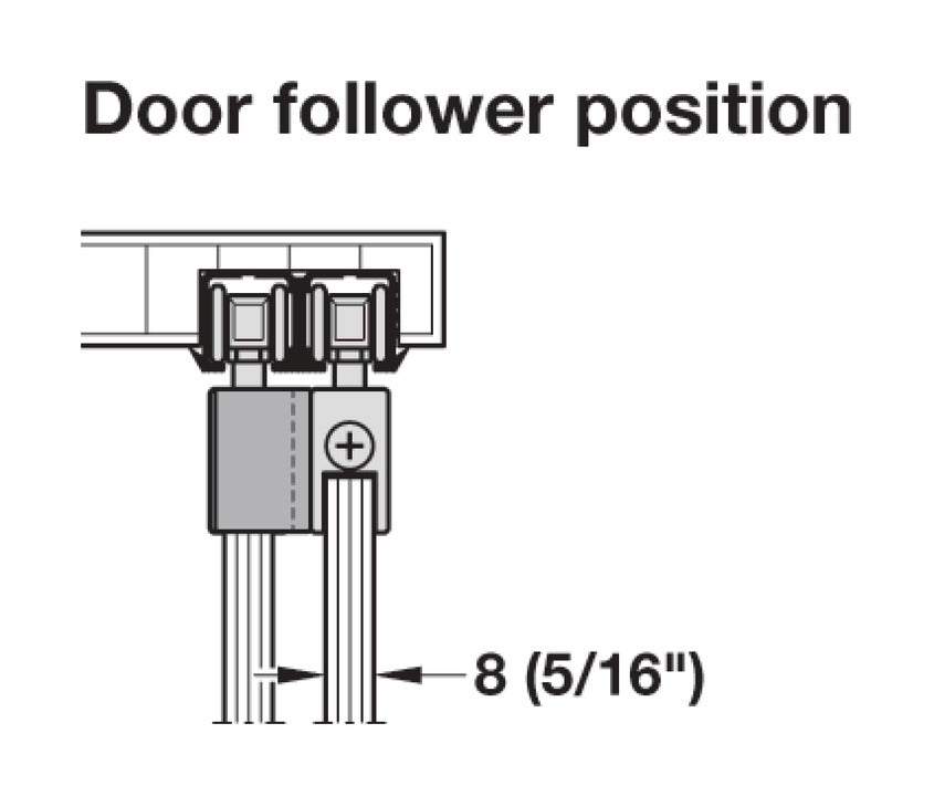 Hafele Slido F-Line21 12D Glass Door Hardware, Two Door Set, With Clip-in Door Stopper