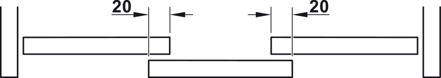 Hafele Slido F-Line21 20D Glass Door Hardware, Two Door Set,With Soft Closing Mechanism One side