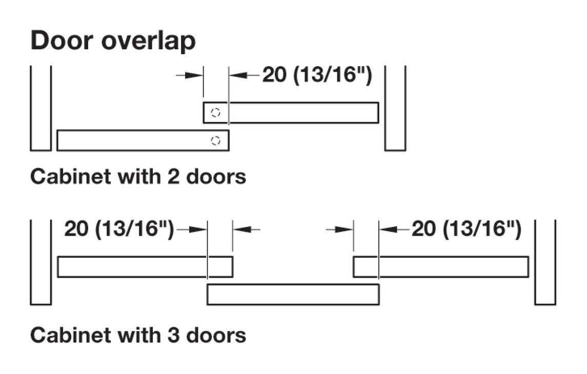 Hafele Slido F-Line21 20D Glass Door Hardware, Two Door Set,With Soft Closing Mechanism One side