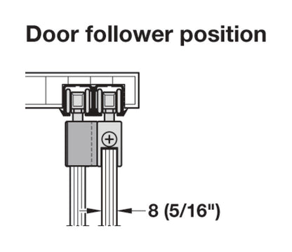 Hafele Slido F-Line21 20D Glass Door Hardware, Two Door Set,With Soft Closing Mechanism One side