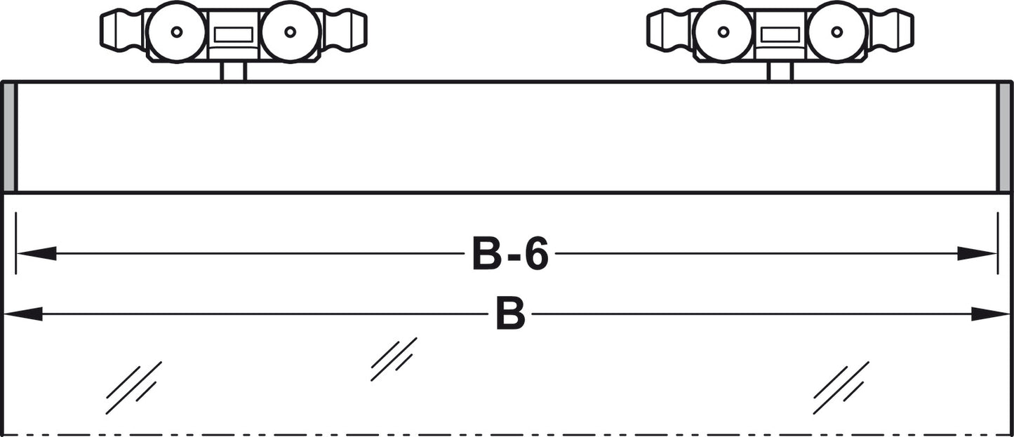 Hafele Slido F-Line21 20D Glass Door Hardware, Two Door Set, With Soft Closing Mechanism Both Sides