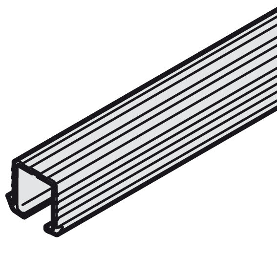 Hafele Aluminum Single Upper Running Track, for Slido Classic IF/MF/VF IF, Glue Mounting, 2500 mm Length