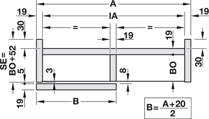 Hafele HAWA Combino L 40 Sliding Door Hardware, One Door Set
