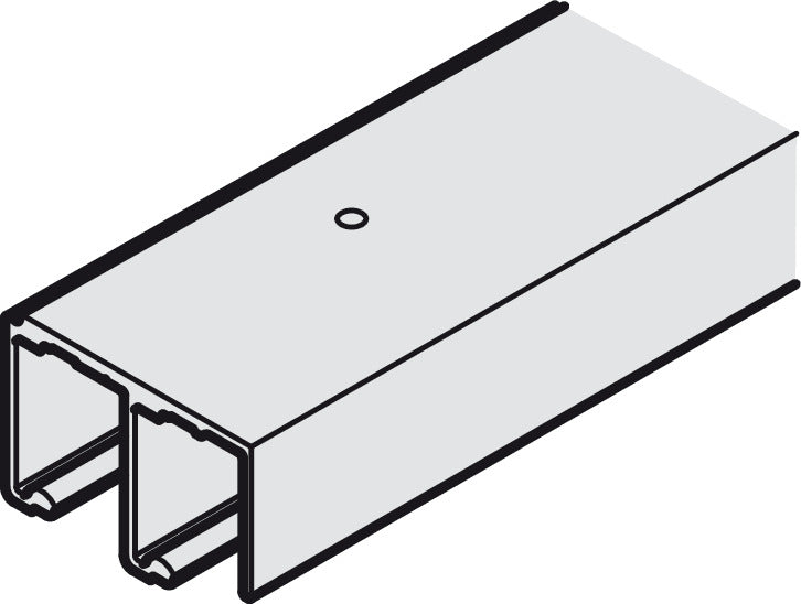 Hafele Aluminum Doble Lower Guide Track, for Hawa Combino L 40, Screw Mounting, 2500 mm Length