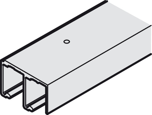 Hafele Aluminum Doble Lower Guide Track, for Hawa Combino L 40, Screw Mounting, 3500 mm Length