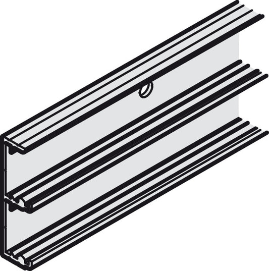 Hafele Aluminum Doble Upper Guide Track, for Hawa Combino L 40, Screw Mounting, 3500 mm Length