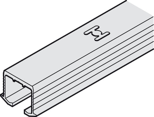 Hafele Aluminum Single Upper Guide Track, for Hawa Clipo 26 H/HM IF, Pre-Drilled Screw Mounting, 2500 mm length
