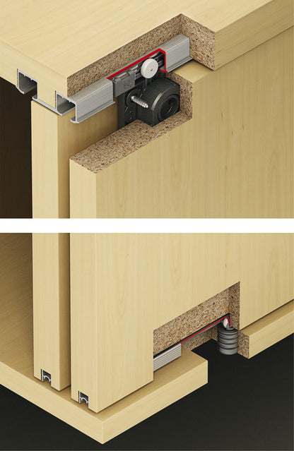 Hafele HAWA Clipo 36 H IF Sliding Door Hardware, Two Door Set