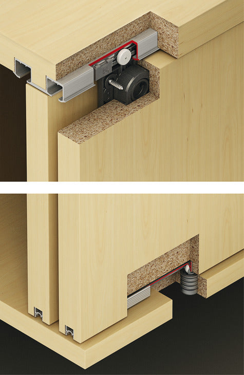 Hafele HAWA Clipo 36 H IF Sliding Door Hardware, Two Door Set