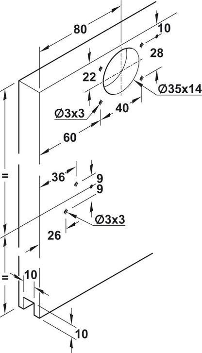 Hafele HAWA Clipo 36 H IF Sliding Door Hardware, Two Door Set