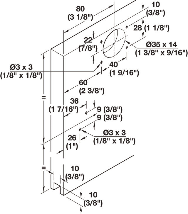 Hafele HAWA Clipo 36 H IF Sliding Door Hardware, Two Door Set