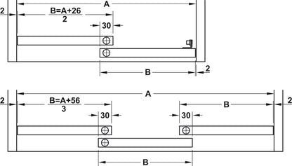 Hafele HAWA Clipo 36 H IF Sliding Door Hardware, Two Door Set