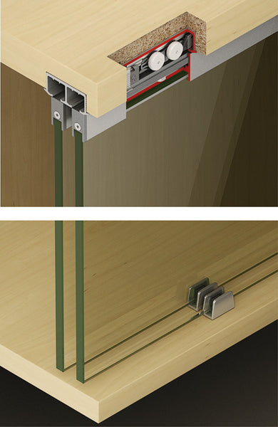 Hafele HAWA Clipo 36 GPK IF Sliding Door Hardware One Door Set, for Door Weight 36 kg (79 lbs)