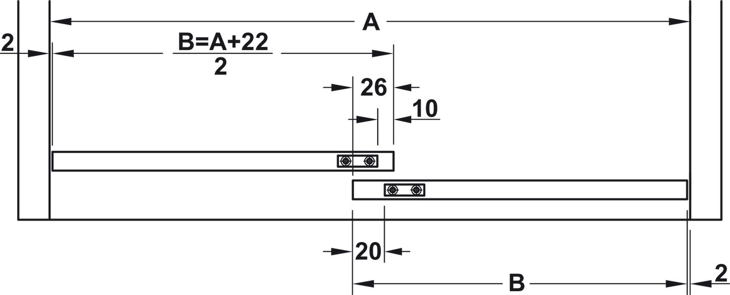 Hafele HAWA Clipo 36 GPPK IF Sliding Door Hardware One Door Set, for Door Weight 36 kg (79 lbs)
