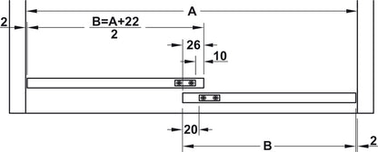 Hafele HAWA Clipo 36 GPPK IF Sliding Door Hardware One Door Set, for Door Weight 36 kg (79 lbs)