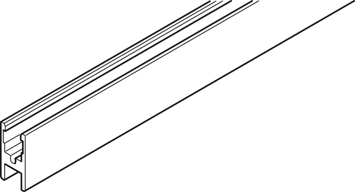 Hafele Glass Fixing Profile, for Hawa Clipo 36 GPK/GPPK, Glue Mounting, 3500 mm Length