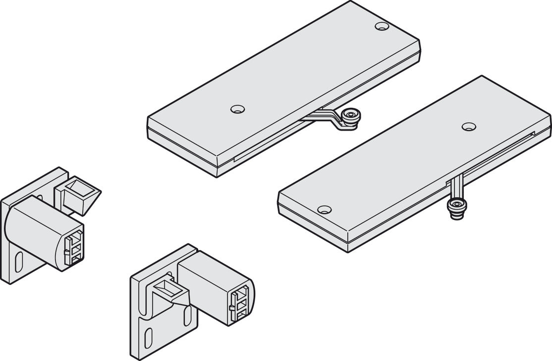 Hafele Two Door Soft Closing Mechanism Set, for Hawa Combino 20/35 VF/MF/IF for Door Weight 18 kg