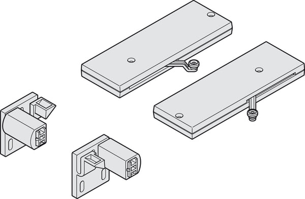 Hafele Two Door Soft Closing Mechanism Set, for Hawa Combino 20/35 VF/MF/IF for Door Weight 18 kg
