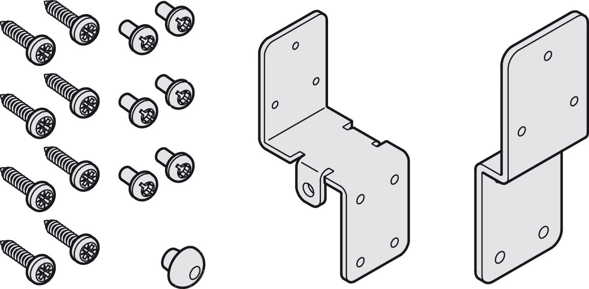 Hafele Steel Adapter Set, for Soft and Self Closing Mechanism