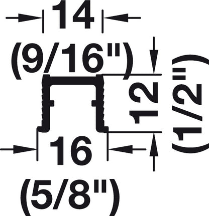 Hafele Aluminum Single Lower Guide Track, for Hawa Regal VF, Glue/Screw Mounting, 3500 mm Length
