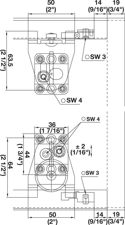 Hafele HAWA Regal B 25 H VF Sliding Door Hardware, One Door Set