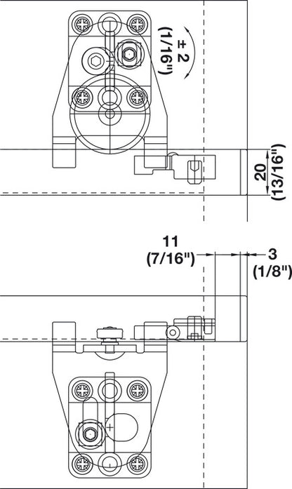 Hafele HAWA Regal B 25 H VF Sliding Door Hardware, One Door Set