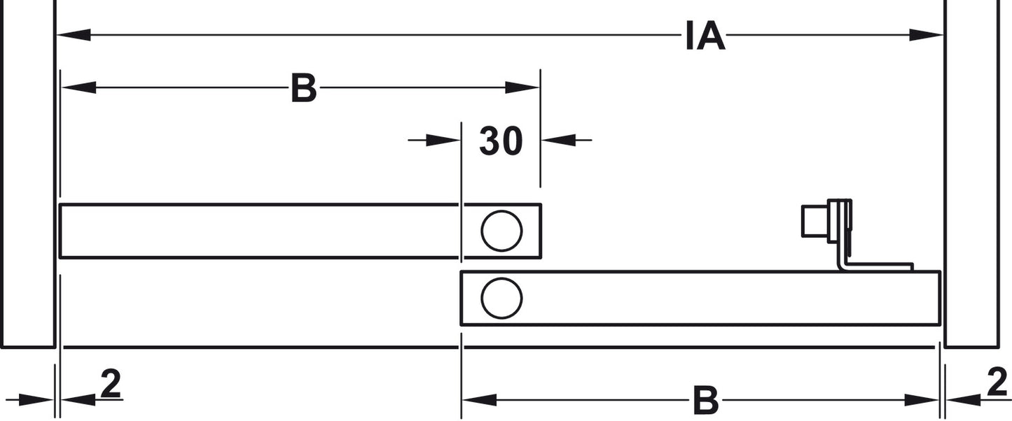 Hafele HAWA Combino 65 H IF Sliding Door Hardware, Two Door Set