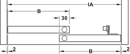 Hafele HAWA Combino 65 H IF Sliding Door Hardware, Two Door Set