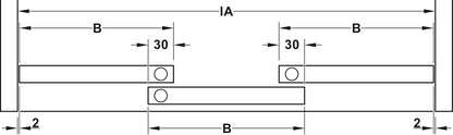 Hafele HAWA Combino 65 H IF Sliding Door Hardware, Two Door Set