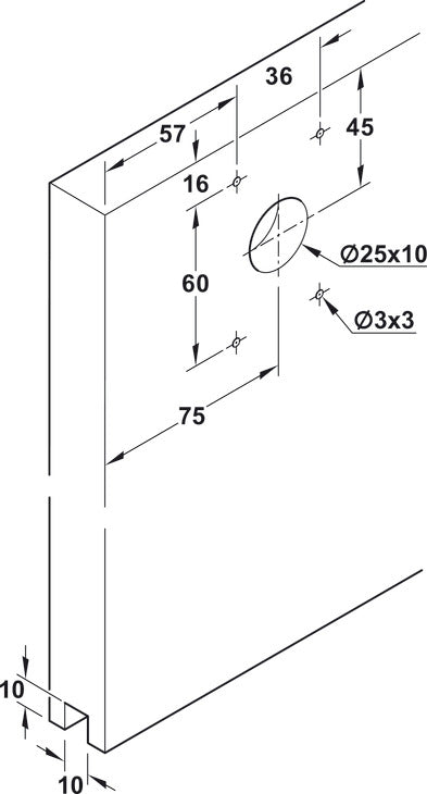 Hafele HAWA Combino 65 H IF Sliding Door Hardware, Three Door Set