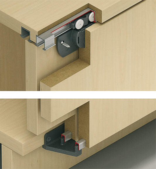 Hafele HAWA Clipo 16 H MF Sliding Door Hardware, for door weight up to 16 kg (35 lbs.)