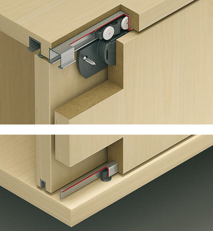 Hafele HAWA Clipo 16 H IF Sliding Door Hardware, for door weights up to 16 kg