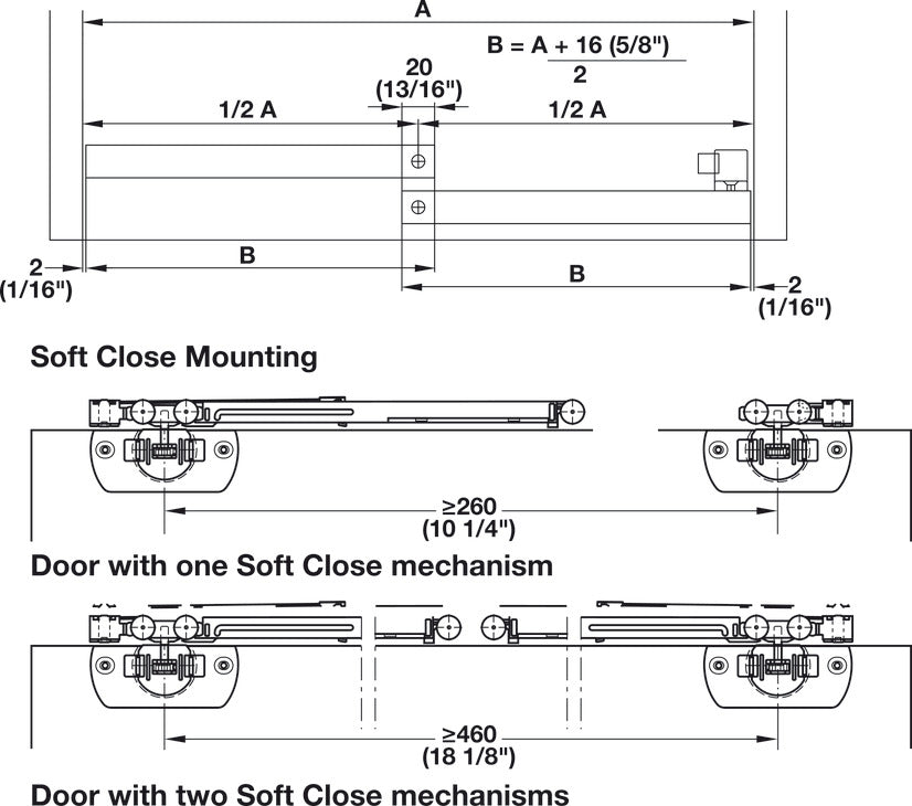 Hafele HAWA Clipo 16 H IF Sliding Door Hardware, for door weights up to 16 kg