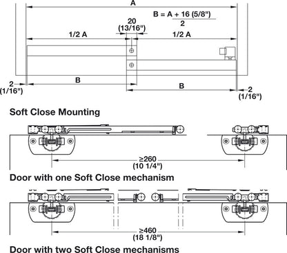 Hafele HAWA Clipo 16 H IF Sliding Door Hardware, for door weights up to 16 kg