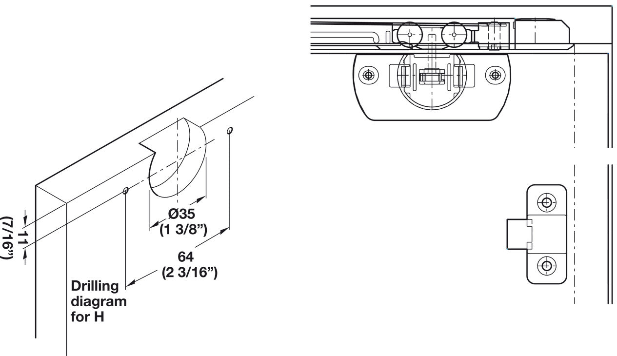 Hafele HAWA Clipo 16 H IF Sliding Door Hardware, for door weights up to 16 kg