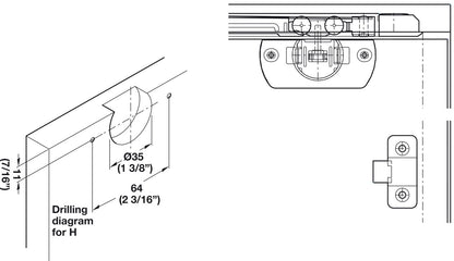 Hafele HAWA Clipo 16 H IF Sliding Door Hardware, for door weights up to 16 kg